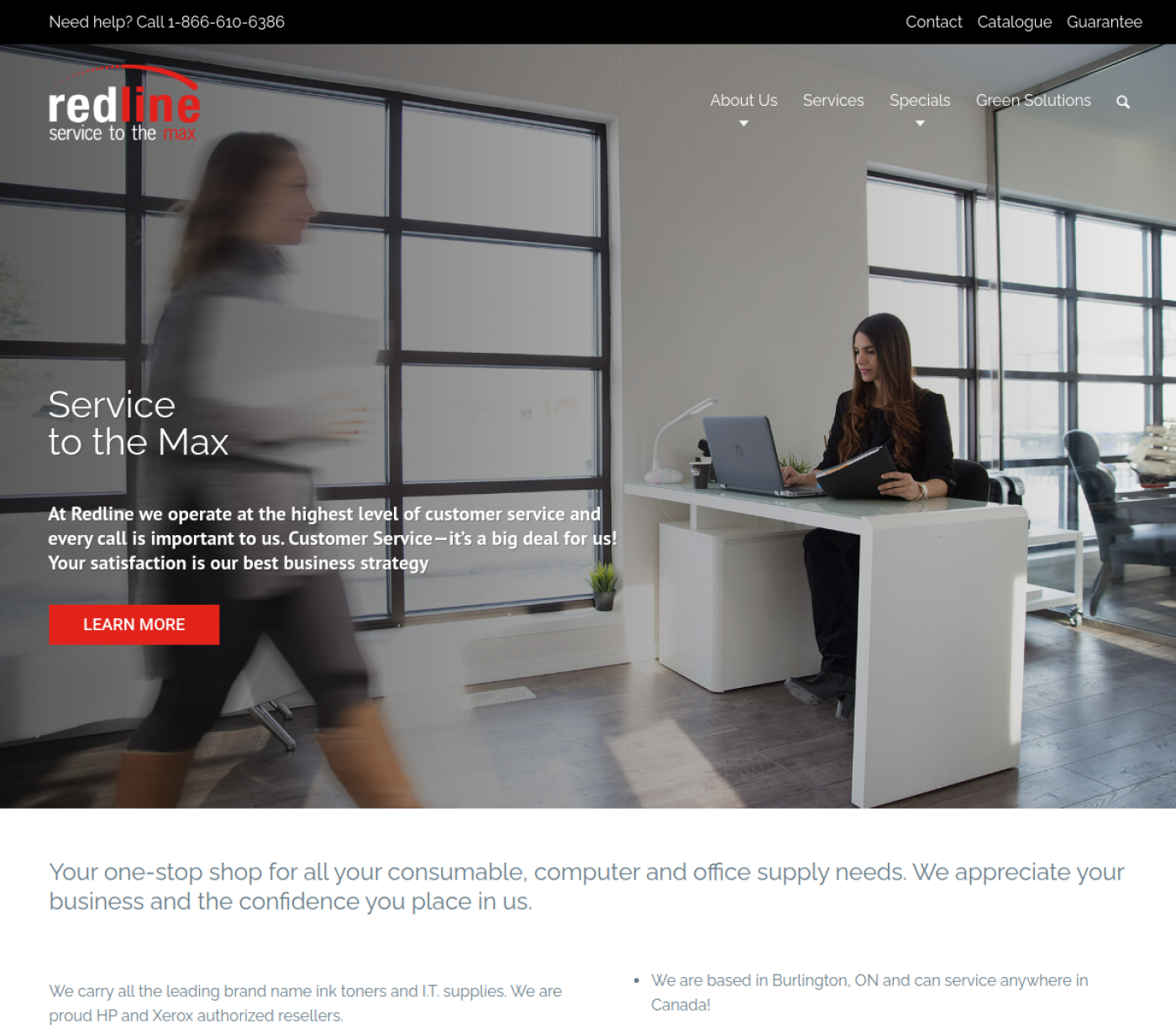 Redline Office Solutions website